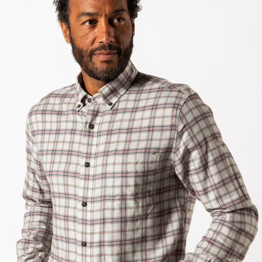 Cotton Flannel Sport Shirt | Malcom Plaid