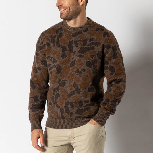 Camo Intarsia Crewneck Sweater