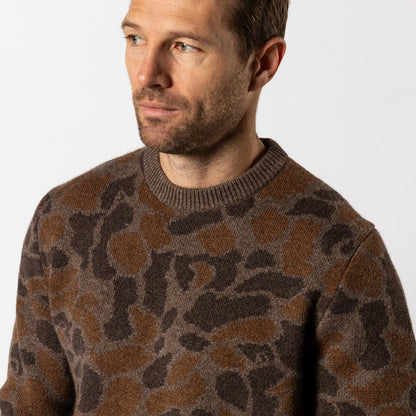 Camo Intarsia Crewneck Sweater