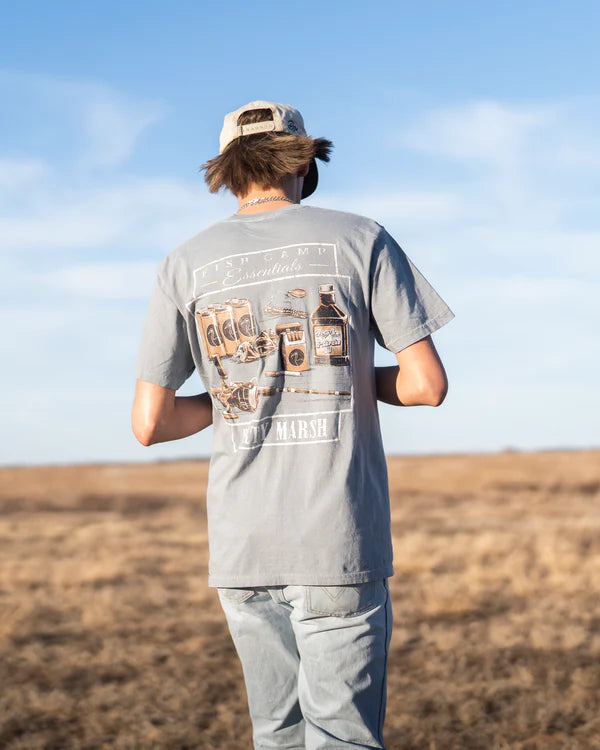Dirty Marsh Outfitters Fish Camp Essentials Tee – Grey