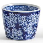 
Blue and white hand-painted porcelain Canton Collection cachepot featuring a classic Asian-inspired pattern for plants, tabletop décor, and collected displays.