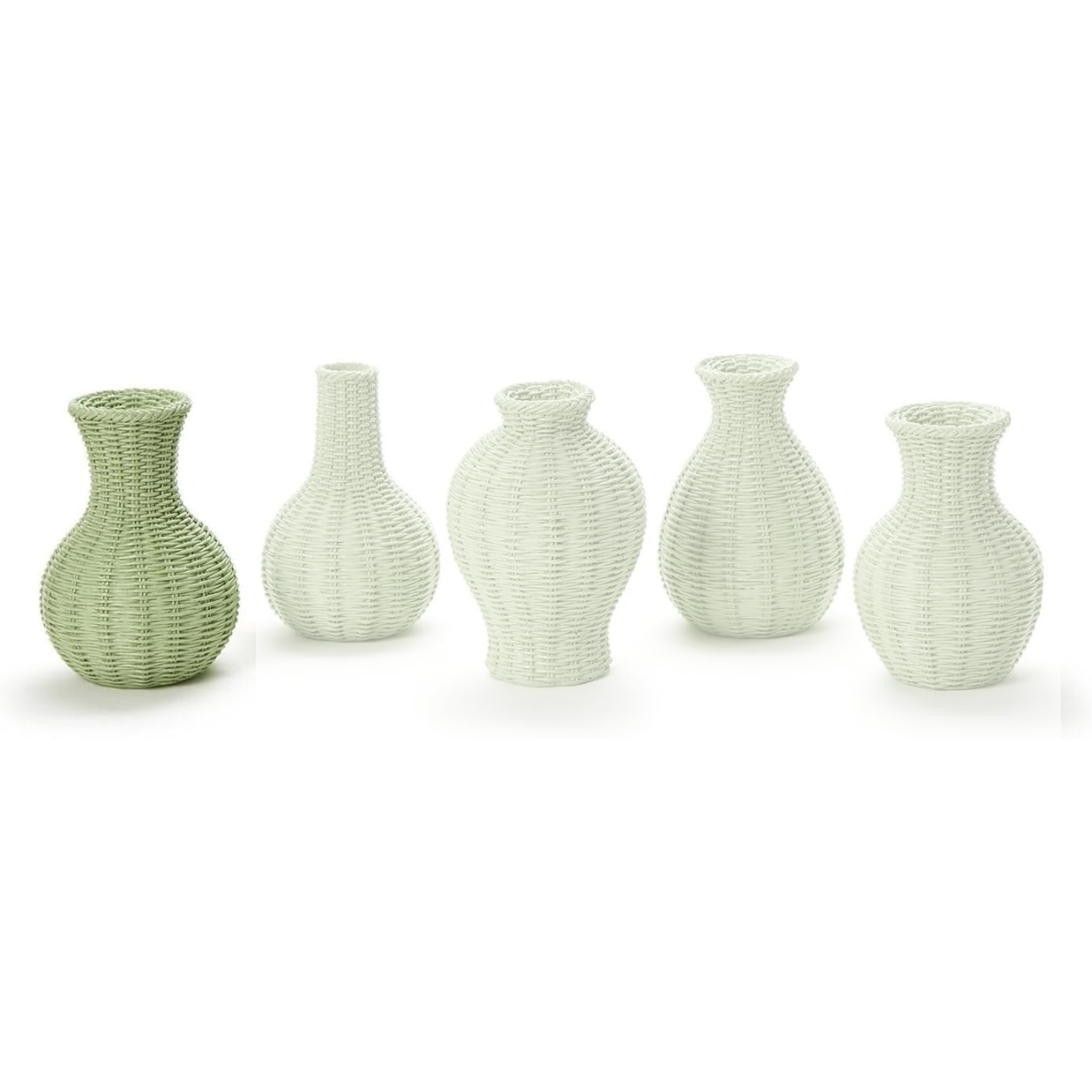 Verdigris Green Basket Weave Pattern Vase