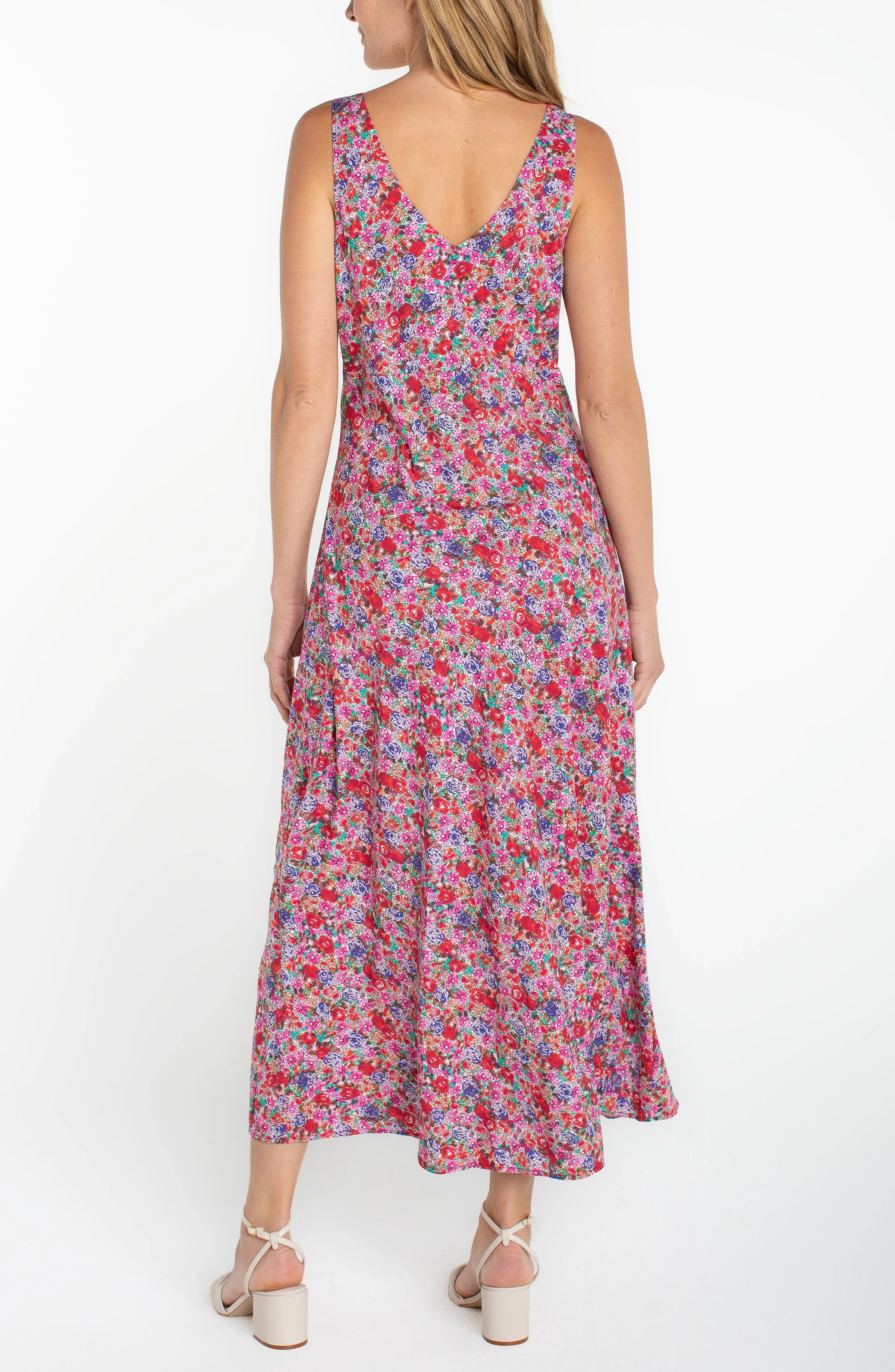 Sleeveless Ruffle Front Woven Maxi Dress