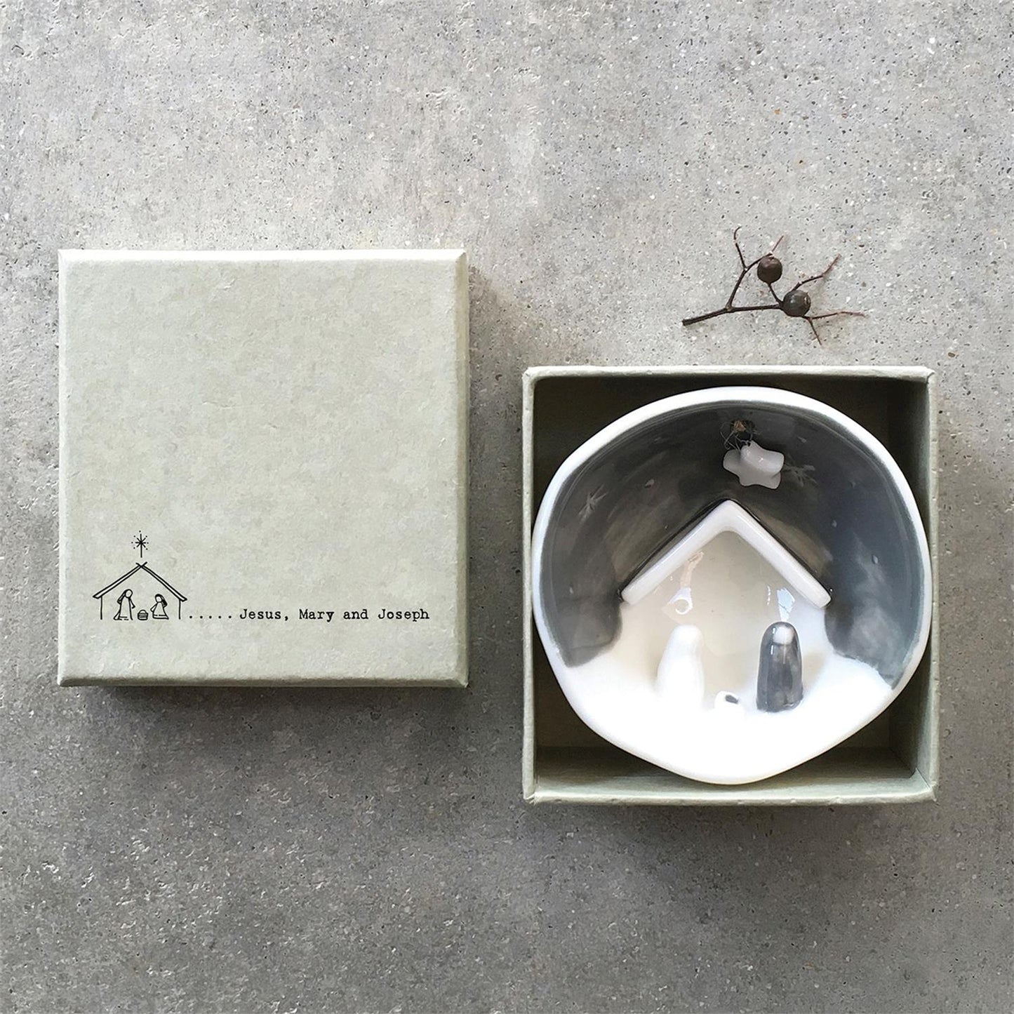 Nativity Half Circle Porcelain Ornament