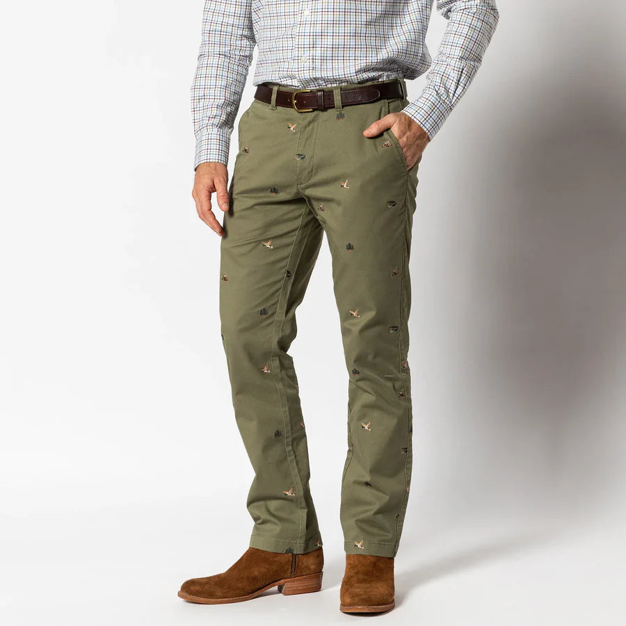 Duck Head: Embroidered Olive Pant