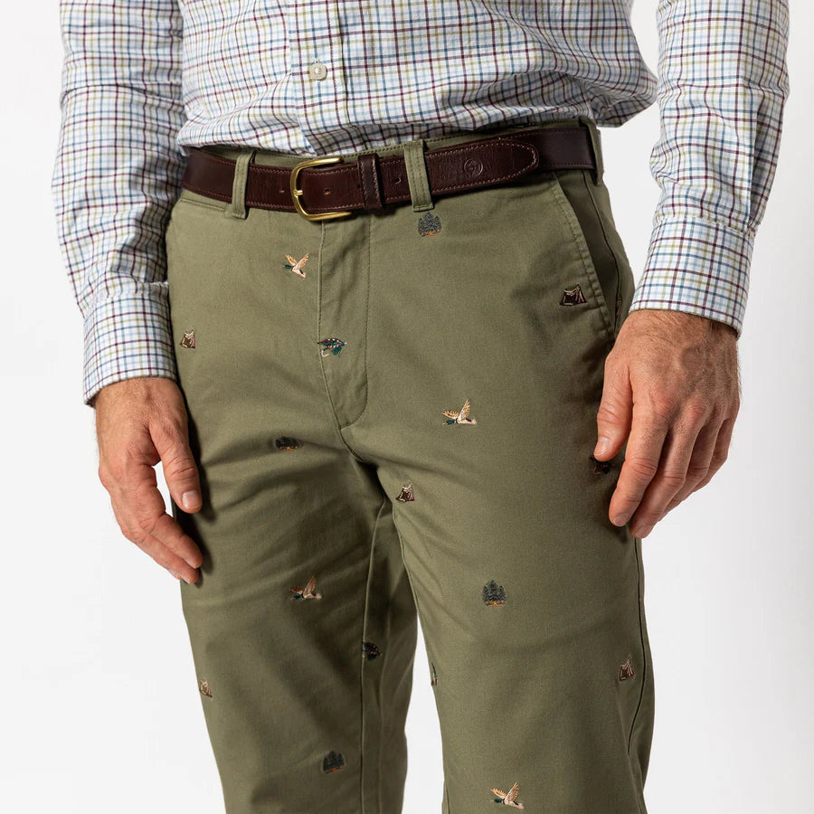 Duck Head: Embroidered Olive Pant