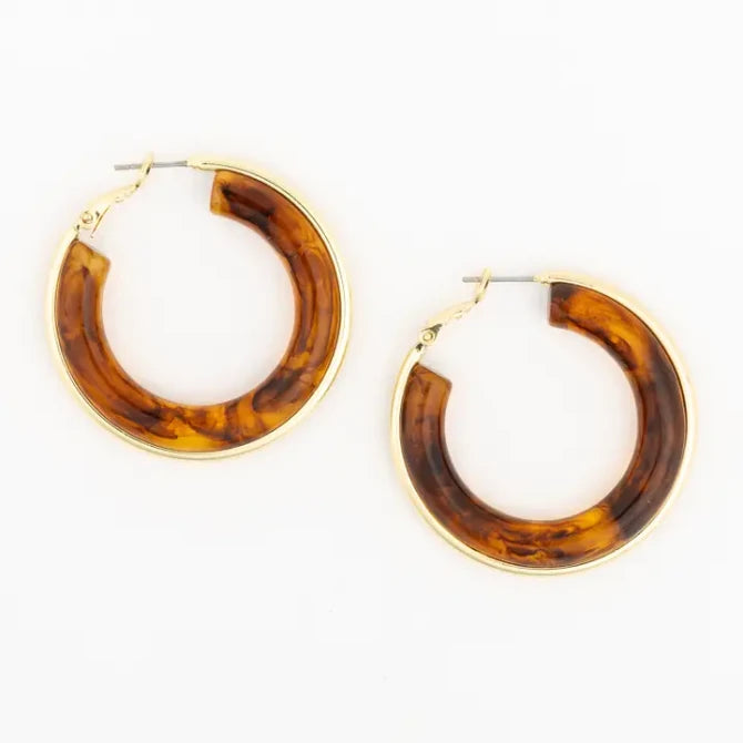 Esme Hoop Earrings - Tortoise | Michelle McDowell