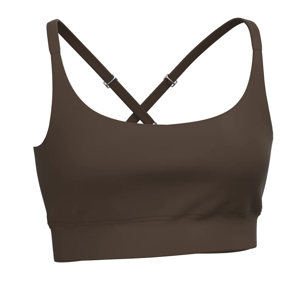 Brown sports bra on a white background