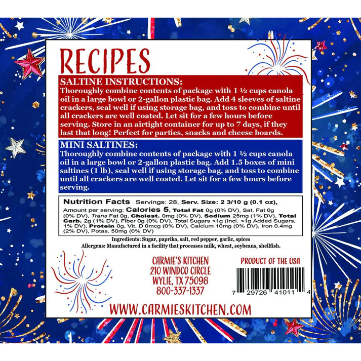Carmie's Kitchen - Sweet & Spicy Firecracker Cracker Mix - Americana Collection