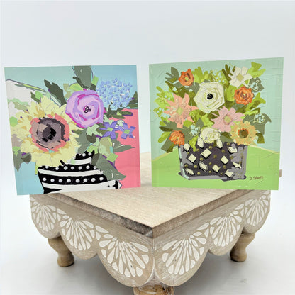 Florals in Black Vases Acrylic Block Sign
