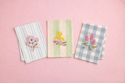 Colored Flower Embroidered Towel