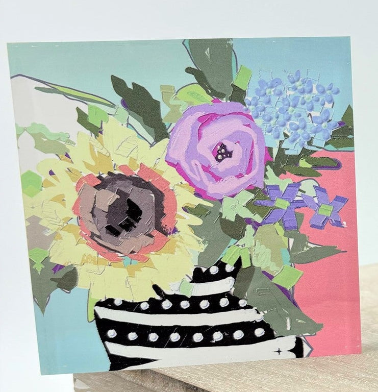 Florals in Black Vases Acrylic Block Sign
