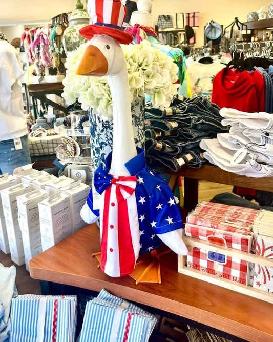 Giddy the Goose Patriotic Suit Outfit
