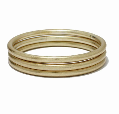 Lightweight Brass Bangle Bracelet - Set of 3