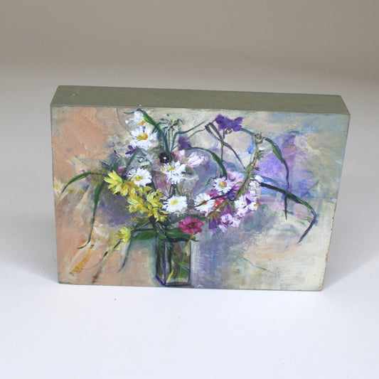 Handpainted Wildflowers in Vase Tablesign
