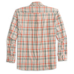 Heybo Outdoors Whitfield Dress Shirt in Moonlight featuring a classic button-down collar, chest pocket, laser-engraved buttons, and comfortable stretch.