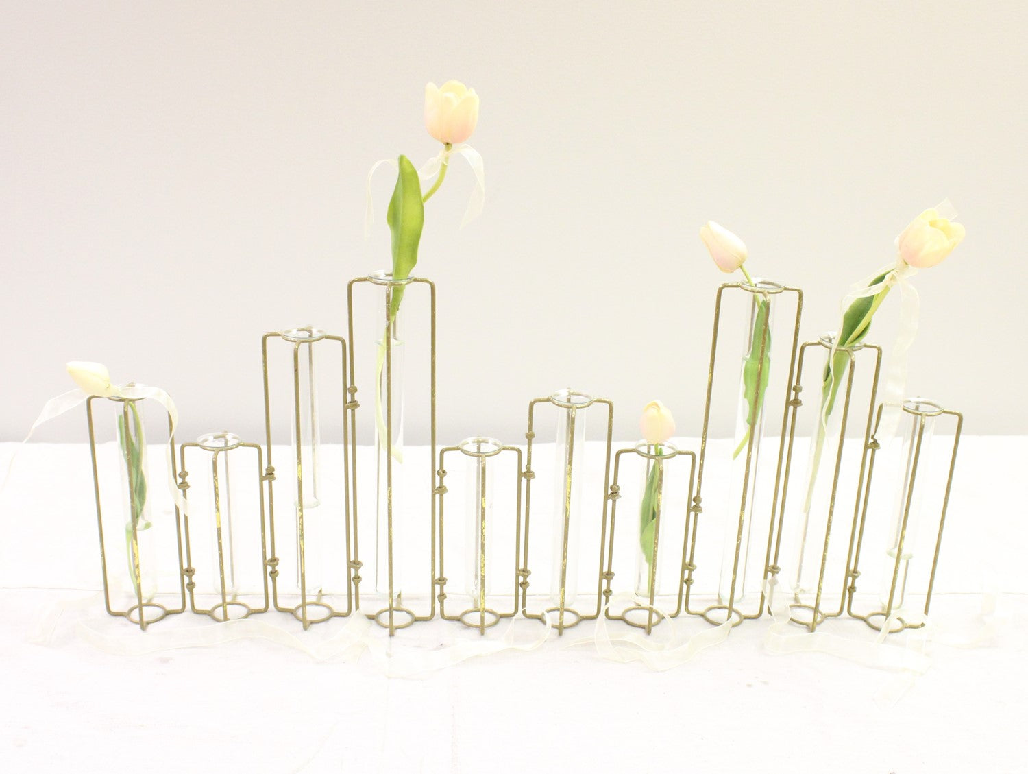 Hinged Test Tube Gold Vase