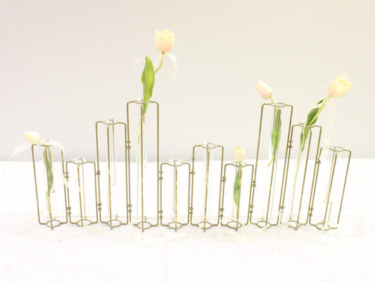Hinged Test Tube Gold Vase