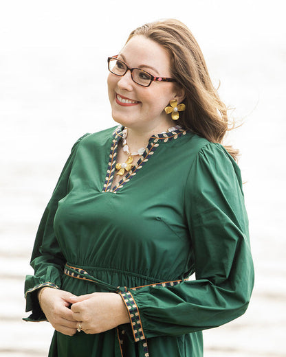 Large Dogwood & Pearl Stud Earrings