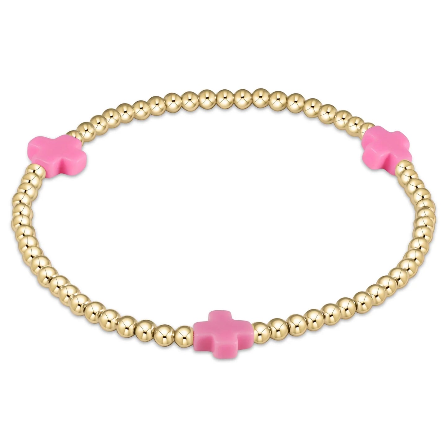 Extends Signature Cross 3mm Gold Bracelet - Bright