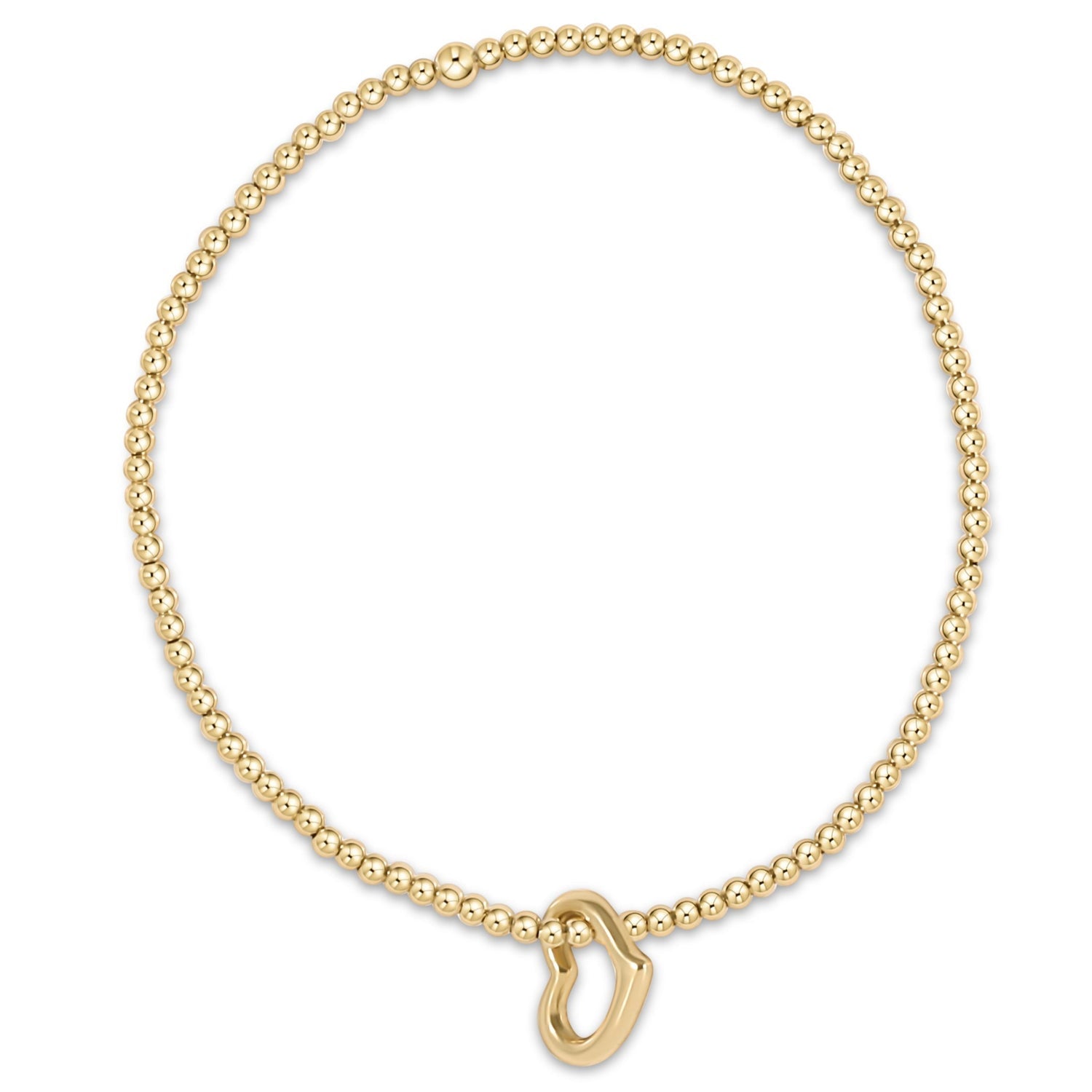 Extends Classic Gold 2.5mm Bracelet - Love Gold Charm