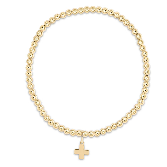 Extends Classic Gold 3mm Bracelet - Signature Cross