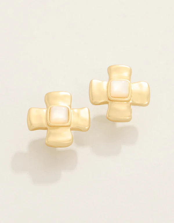 Affirmation Mother of Pearl Stud Earrings