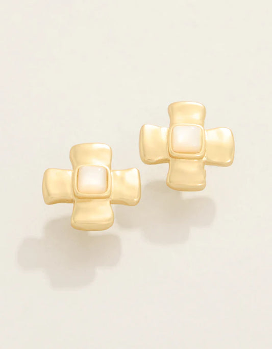 Affirmation Mother of Pearl Stud Earrings
