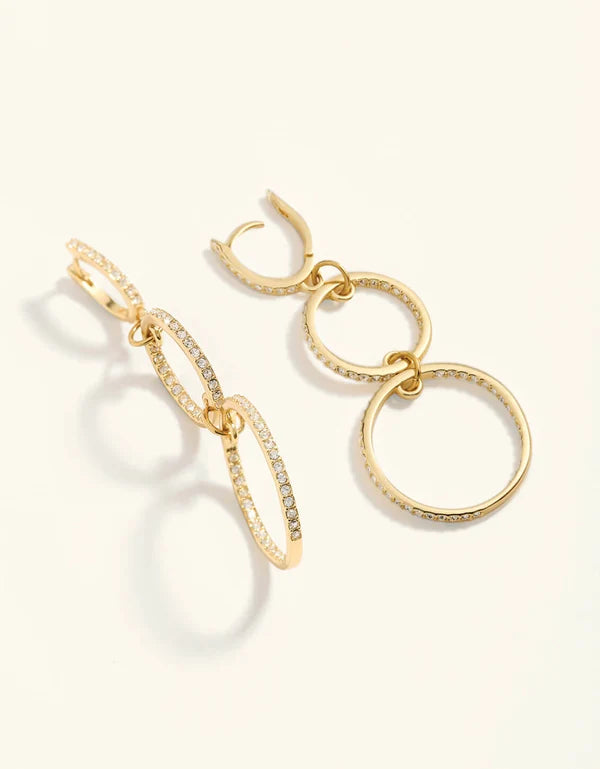 Spartina 449 Dazzle Ring Earrings featuring sparkling crystal accents in an elegant gold-tone circular statement design.