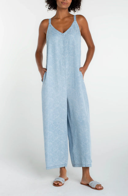 Wide Leg Crop Jumpsuit With Adjustable Straps