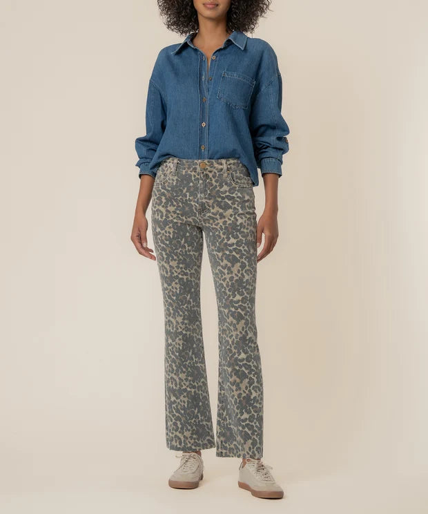 Kelsey High Rise Flare Jeans | Tan/Brown
