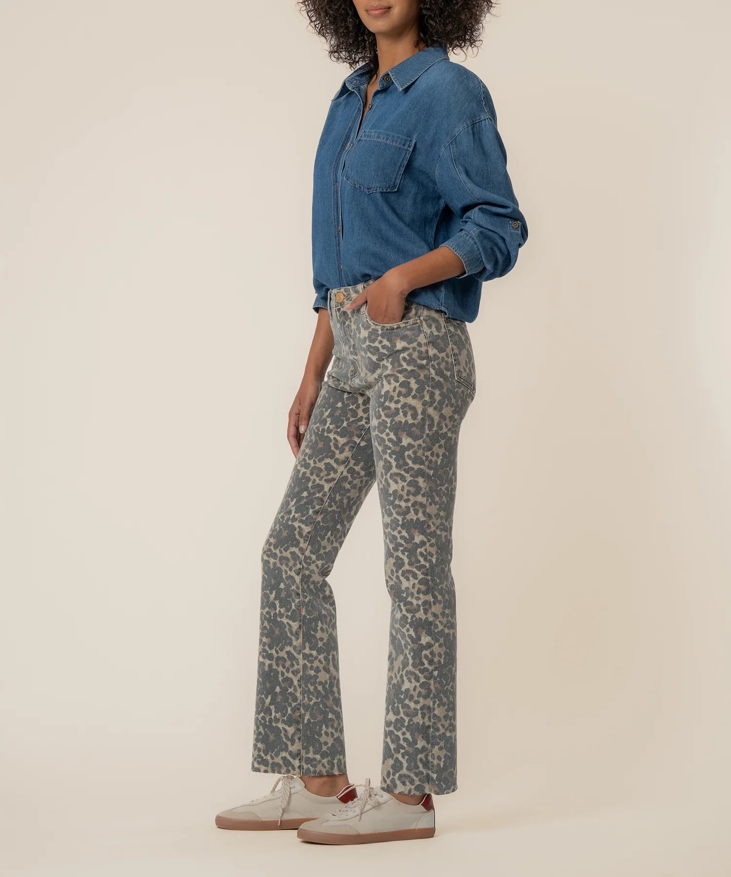 Kelsey High Rise Flare Jeans | Tan/Brown