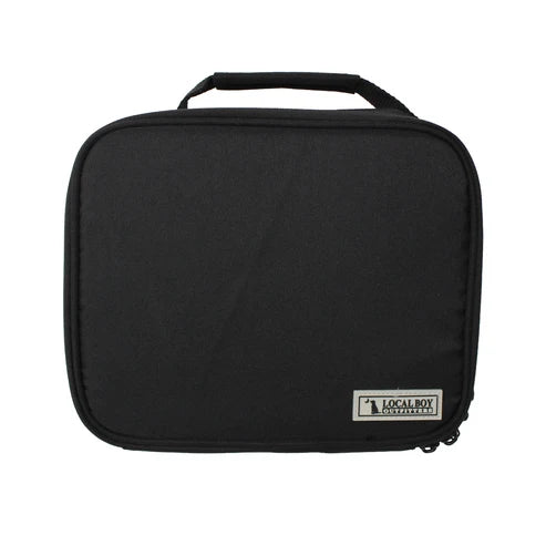 A black soft-sided zippered case with a top carry handle and a small white 'LOCAL BOY CRAFTERS' brand patch on the lower right, shown against a plain white background.
