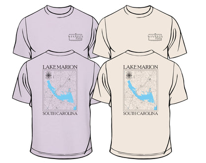 Lake Marion South Carolina Lake Map SS T-Shirt | Unisex