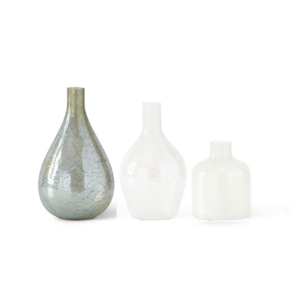 Antique Light Green Matte Glass Bottle Vases