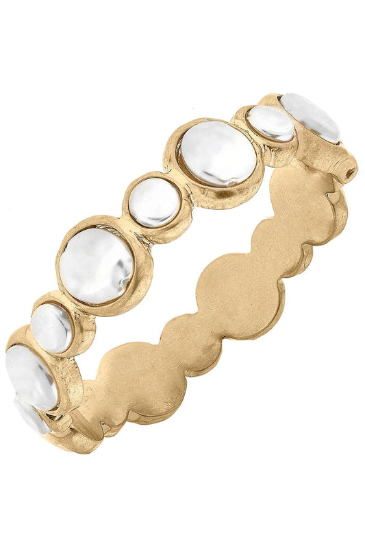 Mirabel Coin Pearl Statement Hinge Bangle