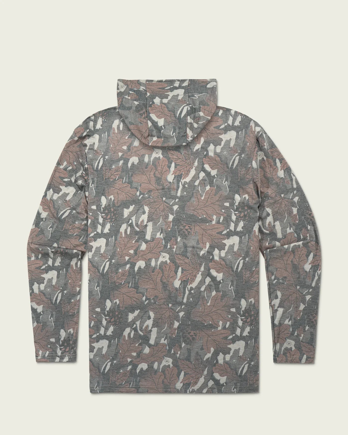 Marsh Wear Buxton Tech Hoodie in Lowland Canopy Camo featuring lightweight performance fabric, UPF 40 sun protection, hood, and thumb loops for fishing and outdoor wear.