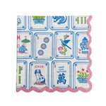 Decorative paper with Chinese mahjong design on a white background