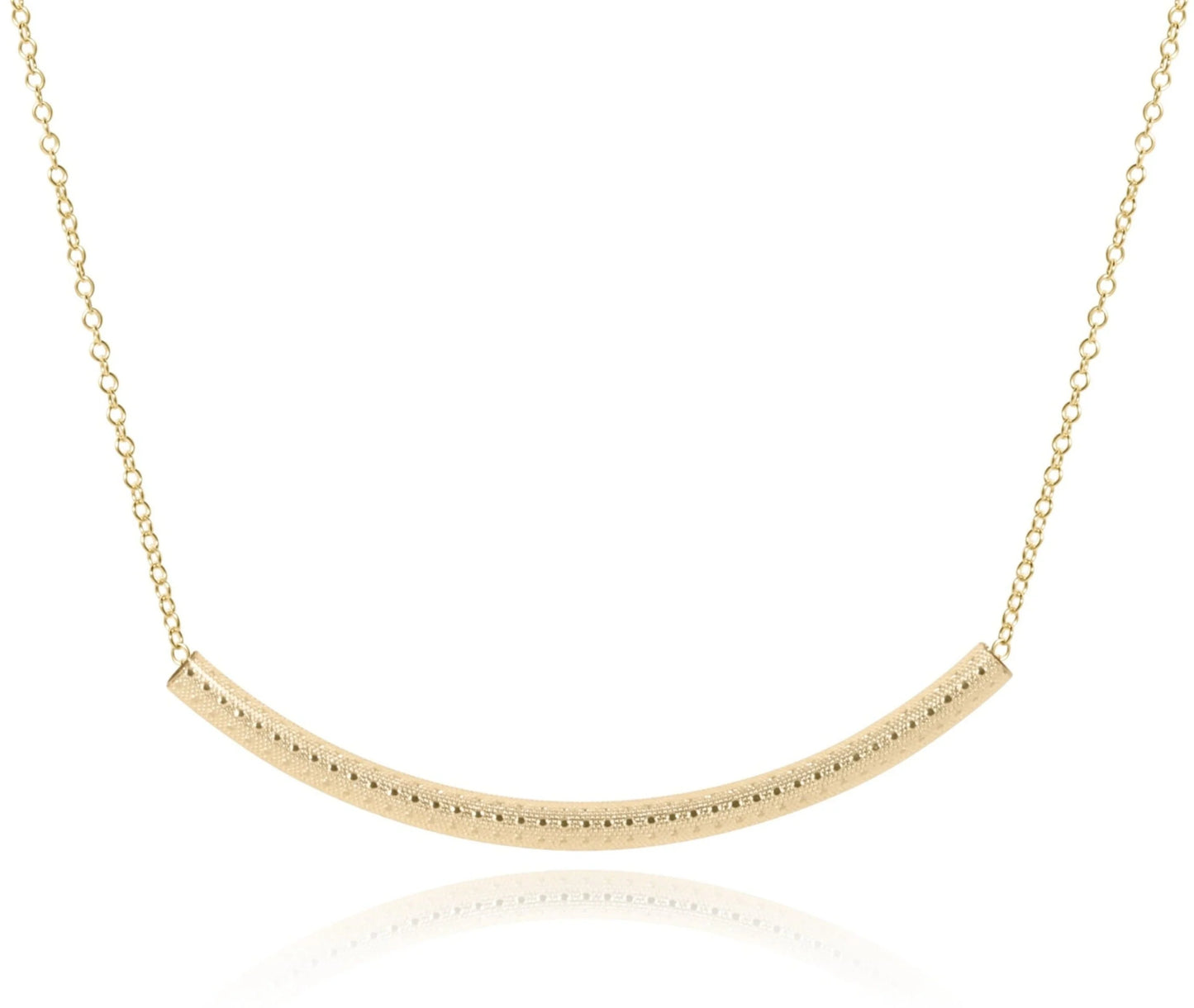 16” Necklace Gold - Bliss Bar Textured Gold