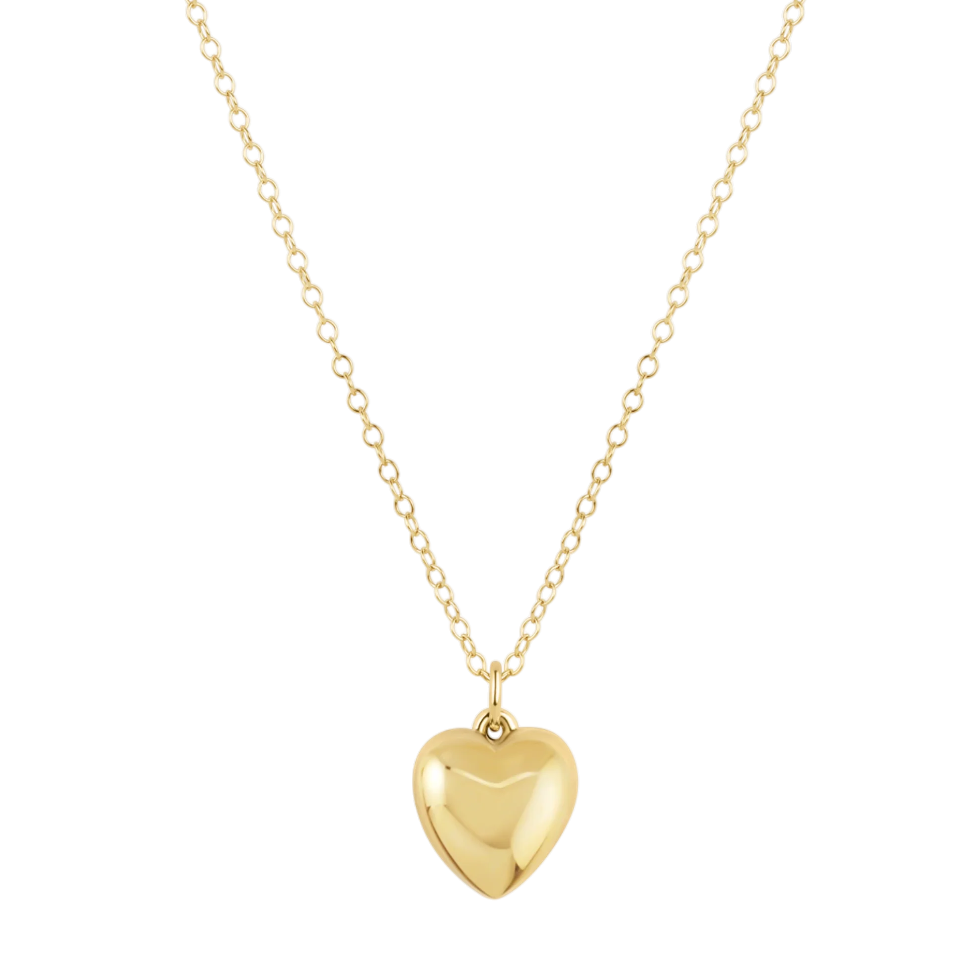 16" Gold Necklace with Love Plush Gold Charm | enewton