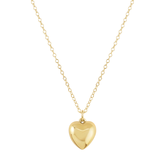 16" Gold Necklace with Love Plush Gold Charm | enewton