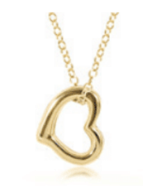 16" Necklace Gold - Love Gold Charm