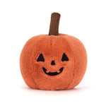 JellyCat Ooky Jack O'Lantern plush featuring a soft orange pumpkin design, classic jack-o'-lantern face, and playful Halloween details.