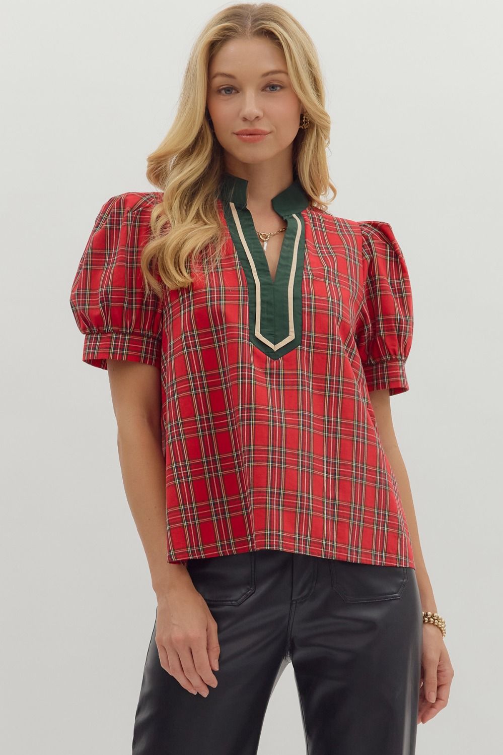 Merry & Checked Top
