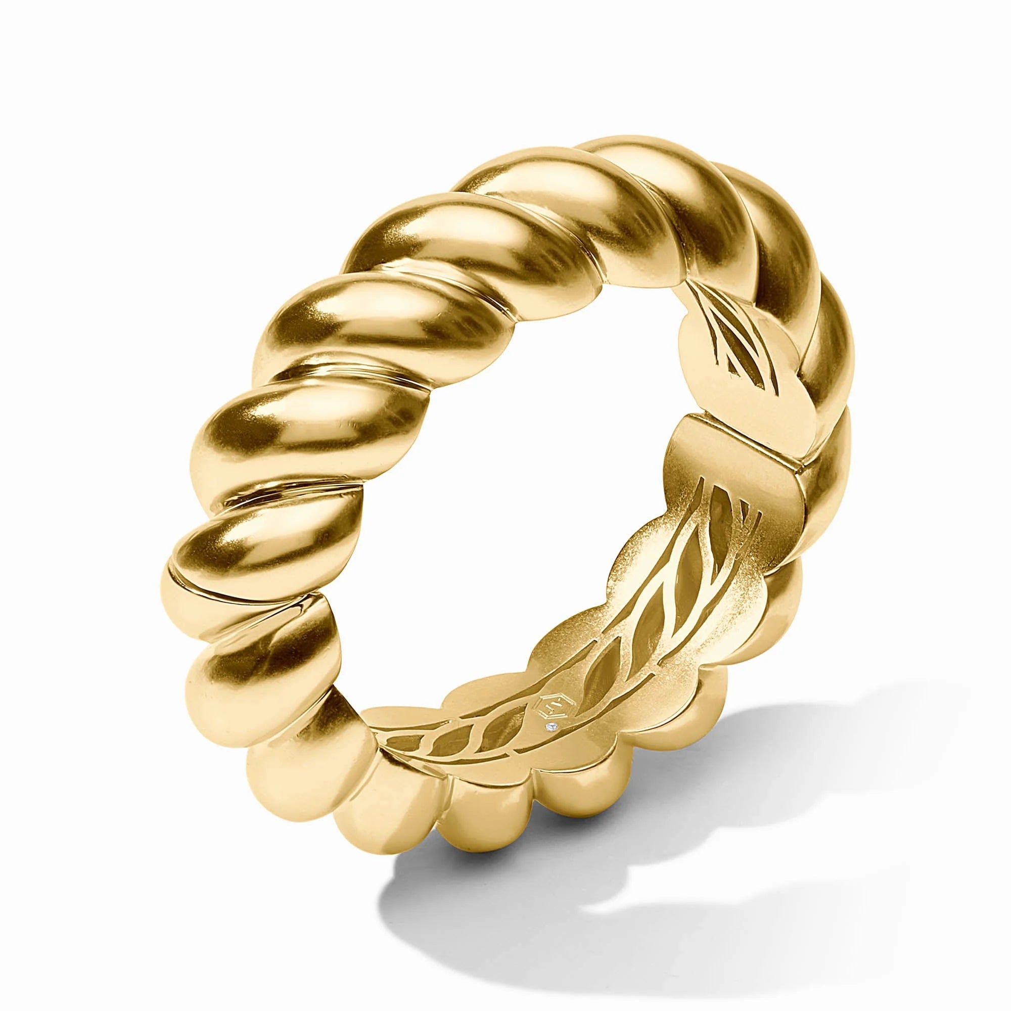 Julie Vos Ravello Statement Hinge Bangle featuring a bold 24K gold-plated design with a lightly hammered finish and sparkling gemstone accents.