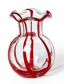 Ruffled Ribbon Glass Vase