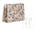 A rectangular zippered pouch with a desert camouflage pattern in beige, brown, green, and muted purple, shown on a white background with a 'TRVL design' watermark.