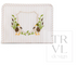 A rectangular cushion or pillow with a cream and light pink vertical stripe pattern, featuring an embroidered design of two mallards, reeds, and a shield outline in the center. A faint 'TRVL design' watermark is visible on the right side.