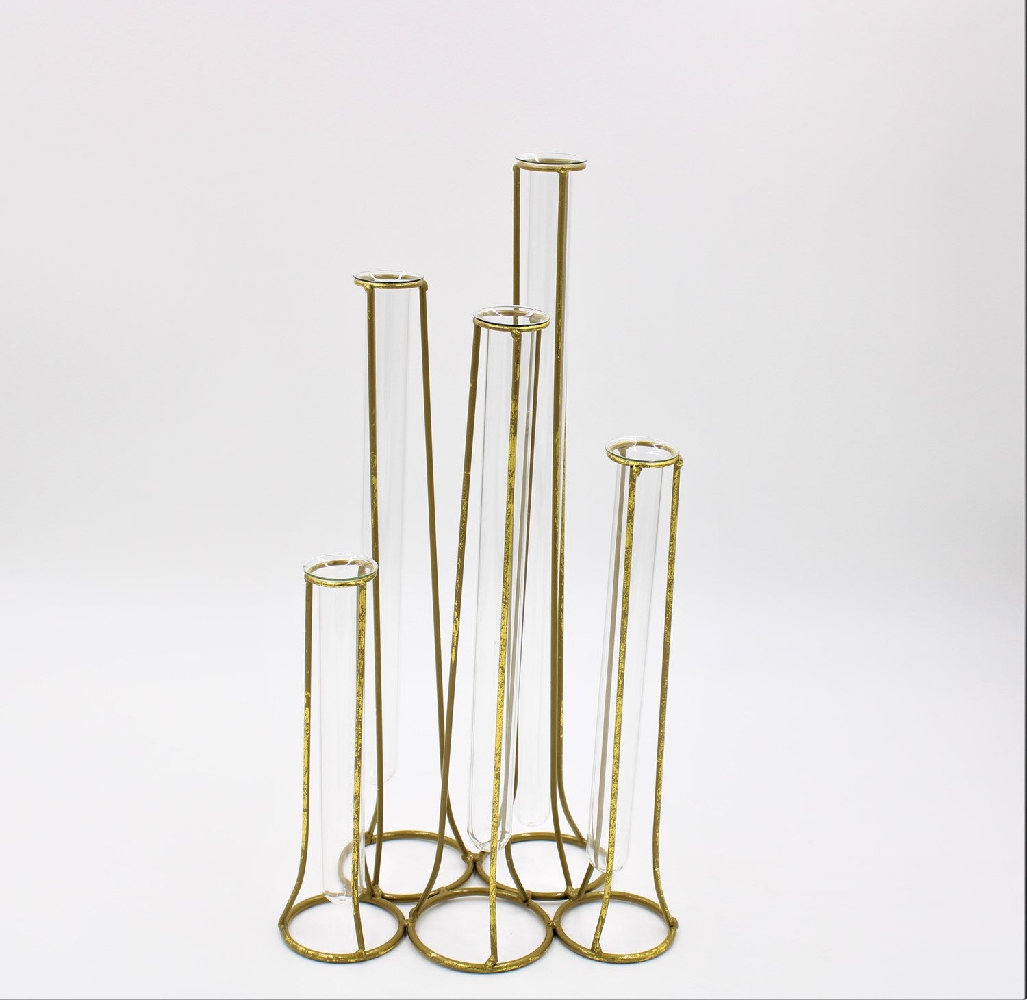 Round Test Tube Gold Vases