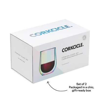 Clear Stemless Glass Set of 2 | 12oz | CORKCICLE